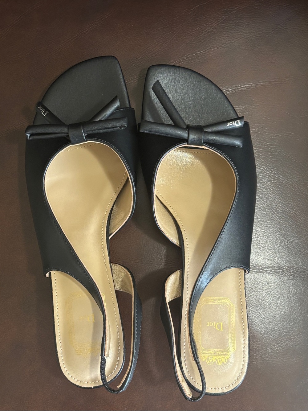 Dior Bow Heeled Slingback Sandal